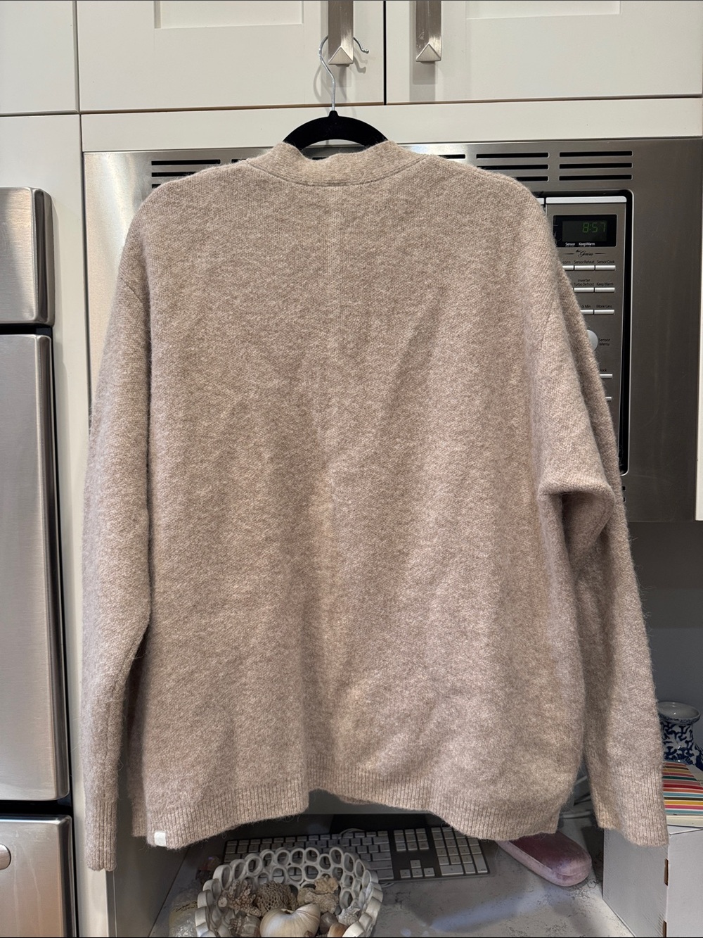 Men's Lululemon Alpaca Wool Blend Oatmeal Cardigan Sweater - Picture 12 of 15